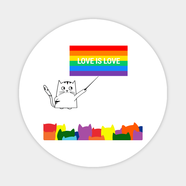 Teacher Cat Class Love Is Love LGBT Pride Month Magnet by dashawncannonuzf